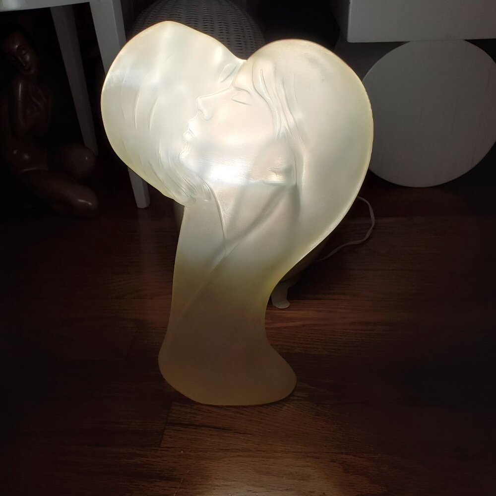 ART DECO STYLE FROSTED GLASS STATUE - THE LOVERS